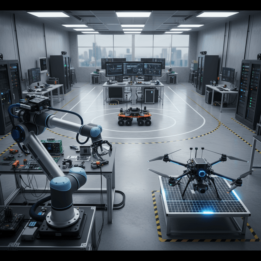 Multiple autonomous systems in robotics lab environment